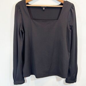 Banana Republic Black Square Neck Black Boxy Top Size Large Whimsigoth Career